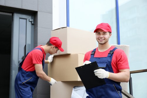 Local removals team navigating apartment access in Docklands