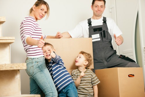 Packing and preparing items for a man with van move in Canary Wharf